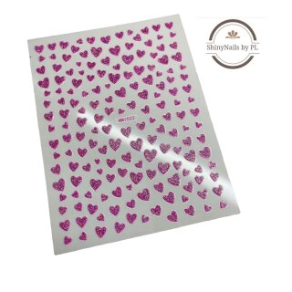 3D Sticker Herz pink Glitzer