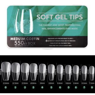 Soft Gel Tips Meduim Coffin