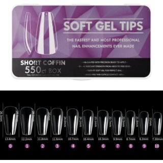 Soft Gel Tips Short Coffin