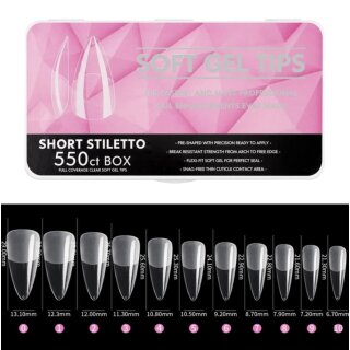 Soft Gel Tips Short Stiletto